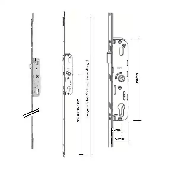 FERCO GU 5.25 5.28 6.35 cremone porte fenetre fenetre