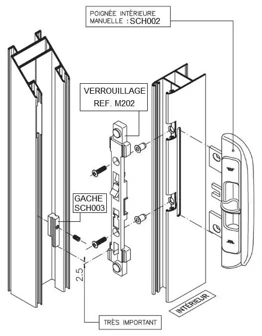 MONTAGE SCHUCO SCH002 M202 + GACHE SCH003