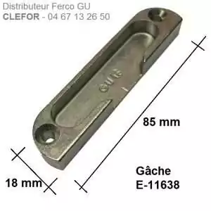 gache pour cremone a galets ou rouleaux ferco gu e-11638