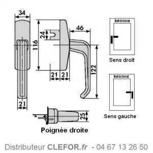 poignee cremone ferco gu G-46551