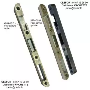 gache serrure vachette 4984-29 G et 4984-30 D droite et gauche a galet