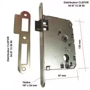TE6045 serrure encastree tesa made in spain assa abloy axe 60 entraxe 45 40106PRHN