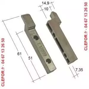 gache ferco gu pour coulissant pour crochet VV CC DD E 12899 E12899