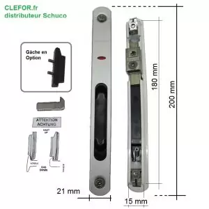 fermeture serrure schuco schueco 30 723 2504 7232504 gache 721 4838 234 384 et crochet 32