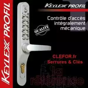 poignee a code mecanique keylex profil lokod 22701 pour porte exterieur passage intense