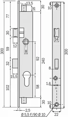 serrure stremler 2270 ou metalux MA30 pour tringle a visser