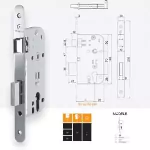 serrure axe 60 a larder encastree entraxe 70