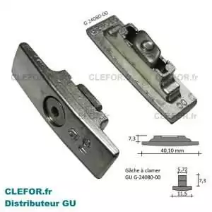 gache gu g24080 gache à clamer gu g-24080-00 pour coulissant
