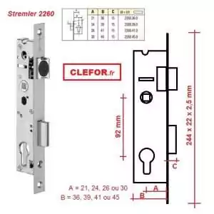 stremler 2260 serrure menuiserie metal alu technal creal schuco
