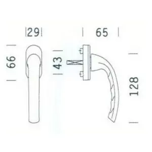 Poignée de fenêtre PVC blanche - carré 7 mm - EA 43 mm hoppe