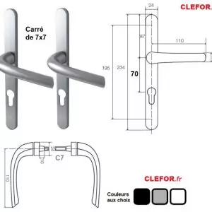 ensemble de poignee de porte etroit 24 mm impar idem hoppe bezault euro entraxe 70 mm