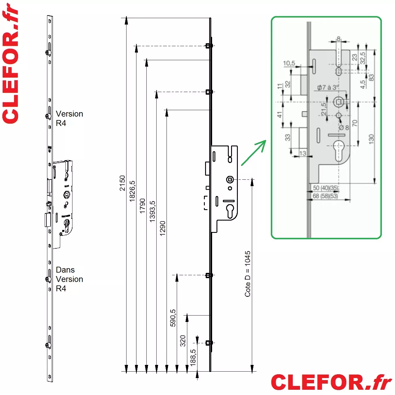 serrure gu ferco fercamatic 2 ou 4 galets 6-33160-05-01 6-33164-03-01 6-11164-11-01 6-33164 6-33160