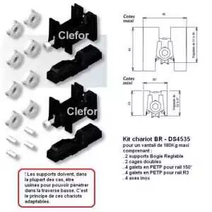 chariot boogie booggie roulettes pour coulissant alu baie coulissante adaptable la croisee ds ds4535