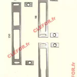 A00017 jeu de gache plate inox pour serrure assa abloy nuova feb 3 points
