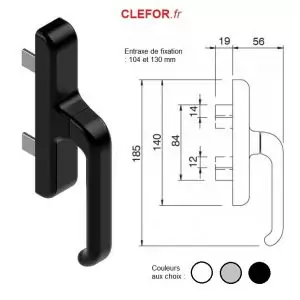 poignee giesse supernova 2 doigts supernova course longue entraxe fixation 104 130 mm