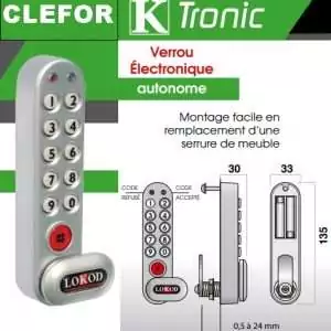 A00095 verrou electronique barreuse electronique pour meuble k-tronic lokod 35210