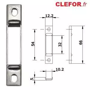GA04 gache inox pour coulissant savio 2070.865 gache av brev