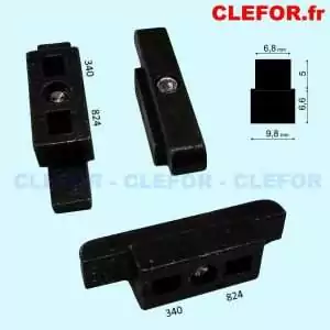 GA34 gache a clamer pour coulissant alu 340-824 340824 340 824 savio 2070-879 2070 879av