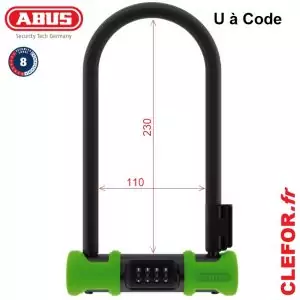 AB003 abus ultra combo 410 a code mecanique 230x110 diametre acier 12 14 avec gaine niveau 8