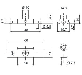 savio 1246-726 a00121 verrouilleur lateral intermediaire pour 2 tringles clefor montpellier