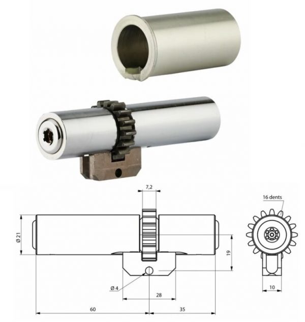 cylindre laperche rols LAPTHIR 6030 cylindre adaptable pour cylindre laperche à cremaillere