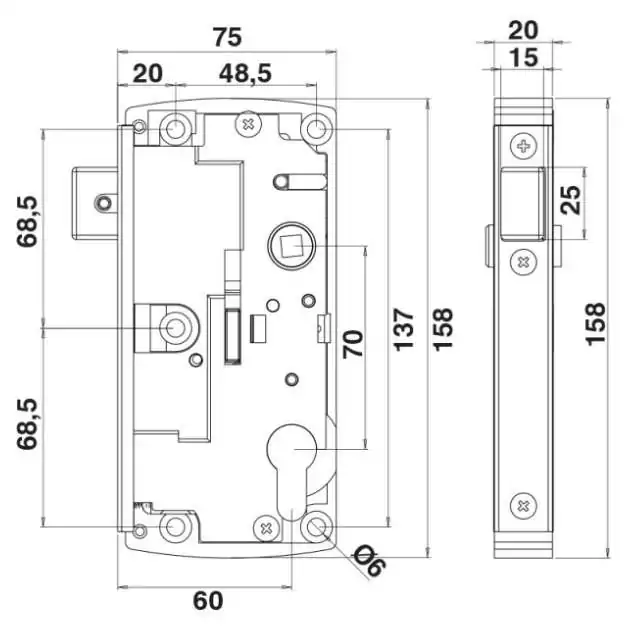C11701 serrure pour portillon pene demi-tour reglable portac c11701 a00049