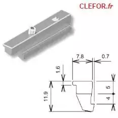 gache à clamer pour coulissant alu auto fixee par pression DS2393-000