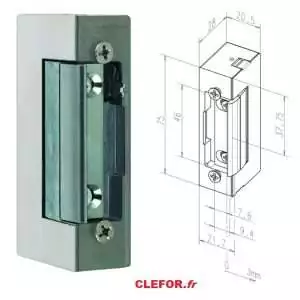 gache electrique encastree schema 10-24V CA-CC EFF a emission SPE74 SPE71 SPE71E ET A RUPTURE 12 ET 24 VOLT