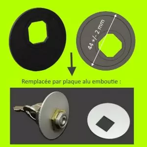 came ronde pour boite aux lettres diametre 44 a 46 mm empreinte descentree de 911