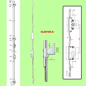 cremone a crochet gu g-25112-20 remplace cremone g-22243-18 g-22243-01 m252b