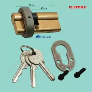cylindre bricard provisoire avec cuirasse protecteur pour serrure 8152 BRICARD 30+40 6335120