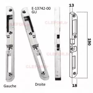 gache gu E-13742-00 g-13742 gache ferco gu pour serrure trimatic droite et gauche