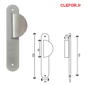 PALIERE tirage DEMI LUNE SEULE BDC ALU PERCEE SEULE EUROWALE 010235B CP CF-00002
