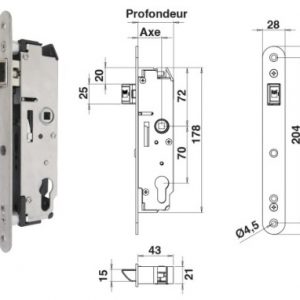 serrure de portillon portac C11595-1 serrure multifonction pour portail et portillon A00068