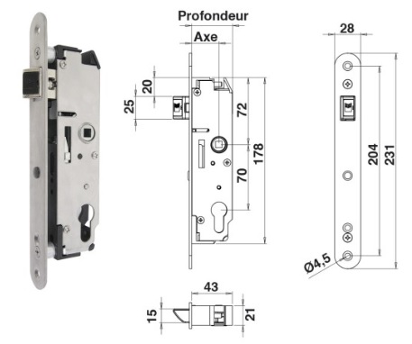 serrure de portillon portac C11595-1 serrure multifonction pour portail et portillon A00068