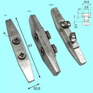 gâche la croisée ds ds2592 gâche à clamer pour coulissant alu aluk wicona
