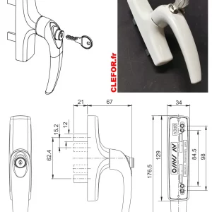 POIGNEE AVEC 2 DOIGTS D'ENTRAINEMENT POUR OF ENTRAXE DE FIXATION 84,5/98 BLANCHE SAVIO AV SAVIO 870.779