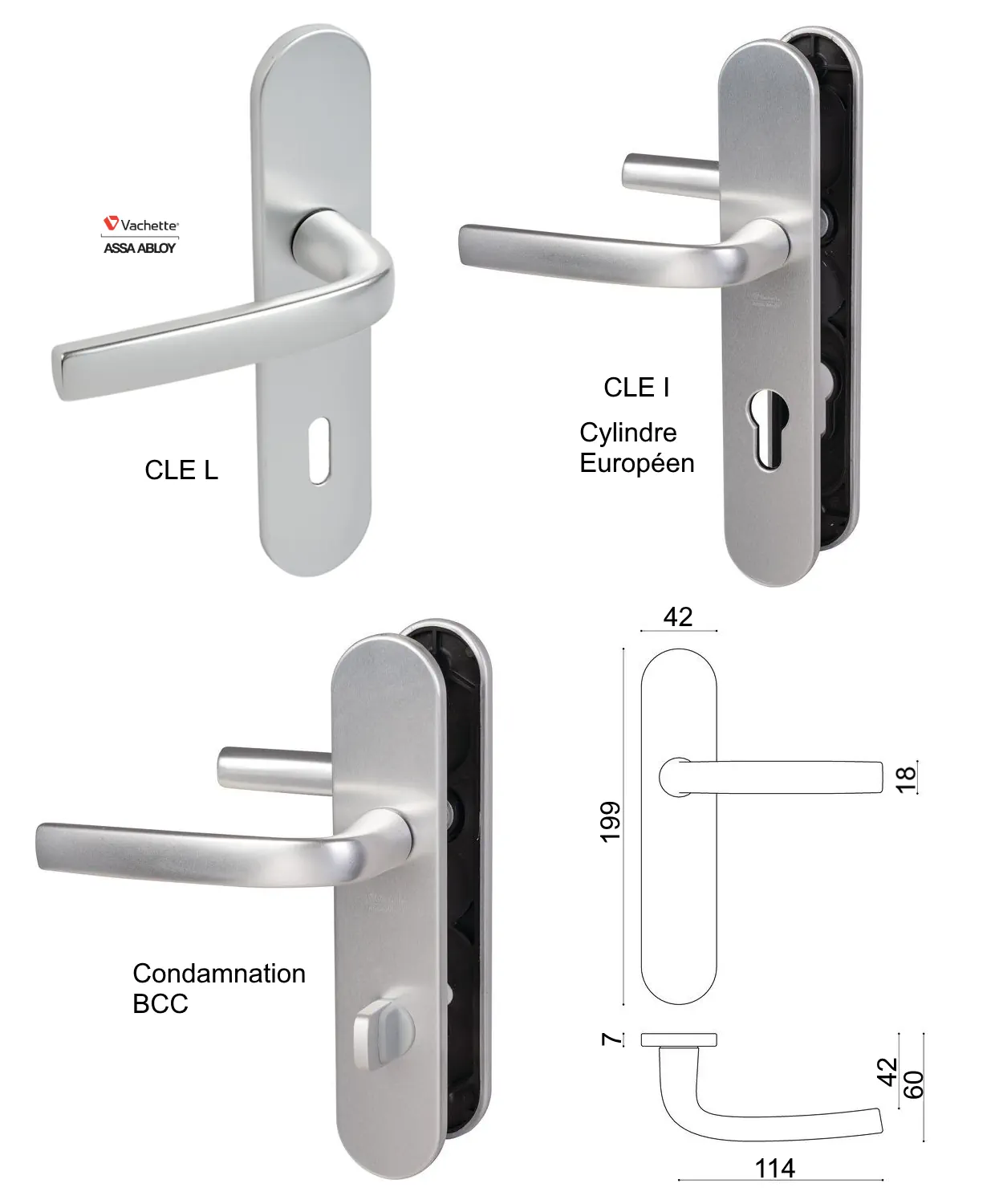 POIGNEE VACHETTE LOGIO ALU CLE L CLE I BDCC 1200 1203 1202 VACHETTE 200666 200808 6 01 0959
