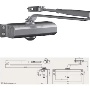ferme porte vachette dc110 couleur gris argent 8802