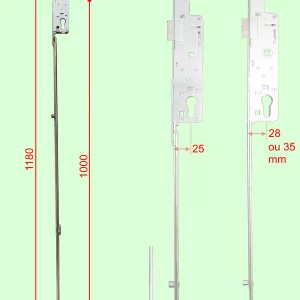 cremone roto axe 25 roto axe 28 roto axe 35 ajustable en partie haute 1 galet