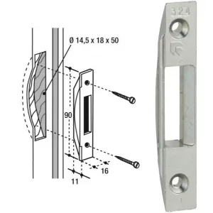 GACHE 324 GU FERCO POUR DEMI-TOUR GACHE BATEAU 324 POUR MENUISERIE BOIS