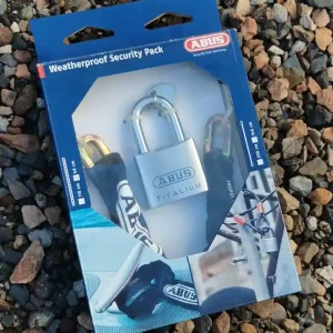 PACK ABUS WEATHERPROOF SECURITY PACK CAD + CHAINE 80TI60-8KS40 - 0062442 CAD TITALIUM 80TI-60 + CHAINE DE 40 CM IDEAL POUR TROTTINETTE ELECTRIQUE