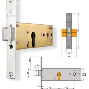 SERRURE LINCE 5578 AXE 70 COFFRE 53x164 TETIERE 155x22